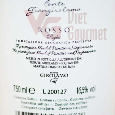 Alternative view of Rượu Conte Giangirolamo 16,5 độ