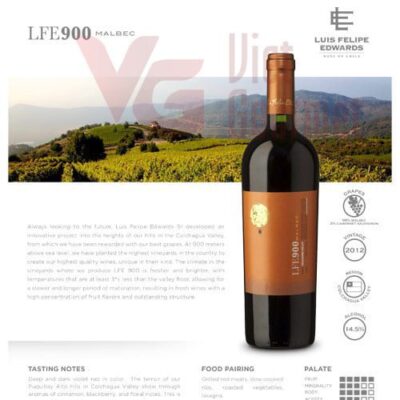 Alternative view of Vang Luis Felipe Edwards LFE900 Malbec
