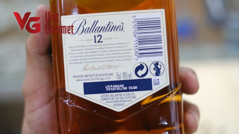 Rượu Ballantines 12 Năm - Rượu Whisky Scotch 750ml