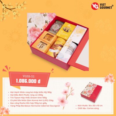HỘP QUÀ TẾT BÌNH AN hộp quà tết bình an đỏ