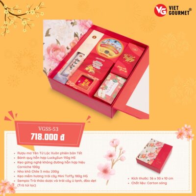 HỘP QUÀ TẾT BÌNH AN hộp quà tết bình an đỏ